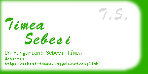 timea sebesi business card